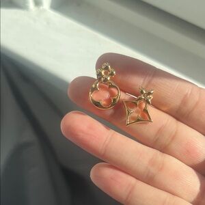 Louis Vuitton Gold Floral Quatrefoil Drop Earrings